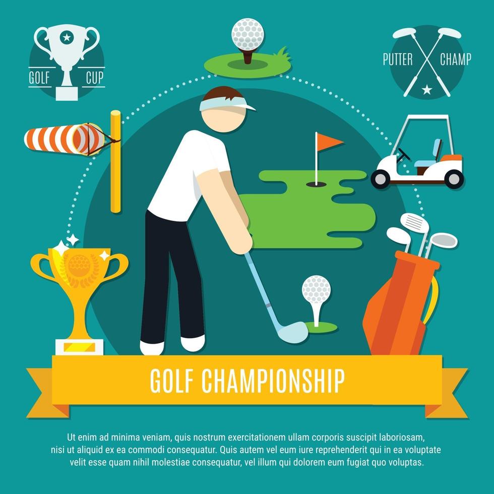 Golf flat illustration vector