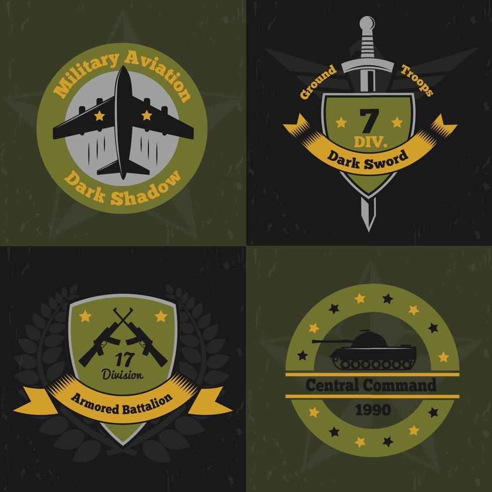 military emblems color 2x2 vector