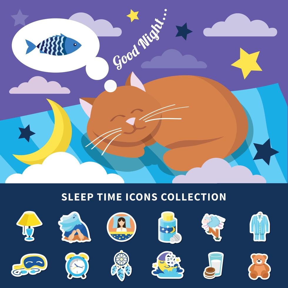 Sleep time vector illustration