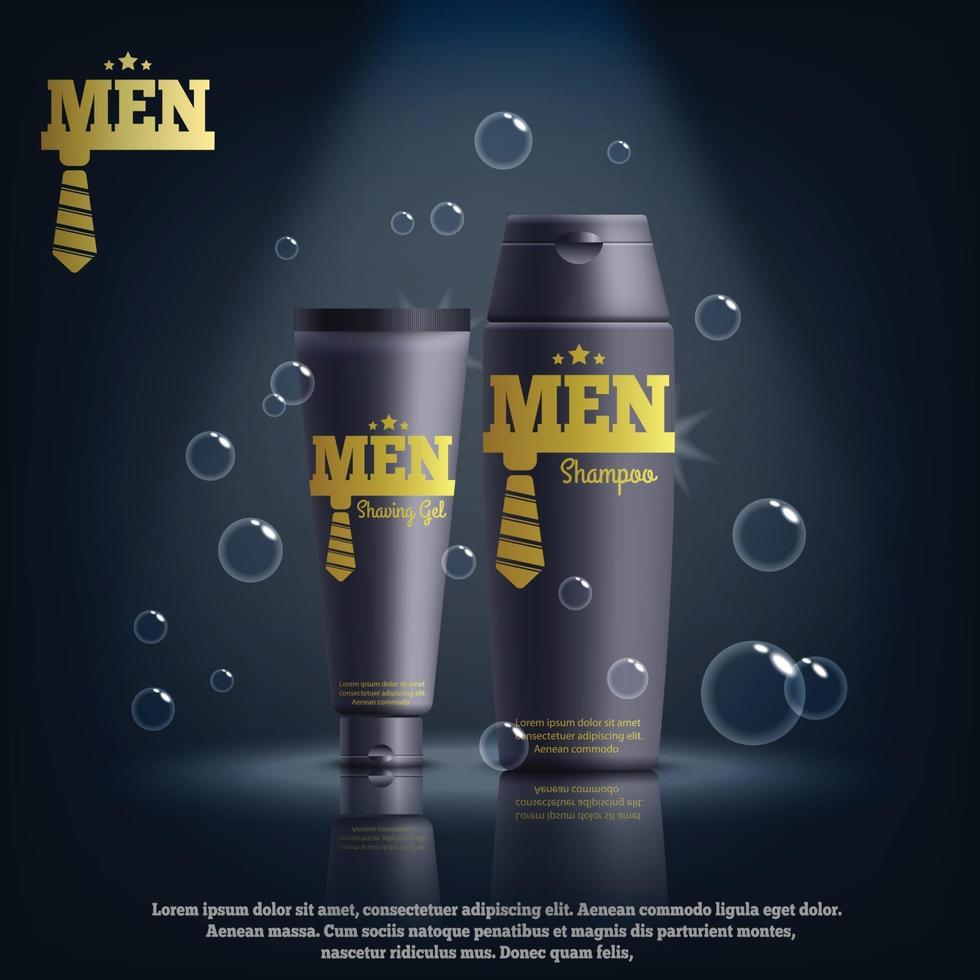 men's cosmetics realistic composition vector