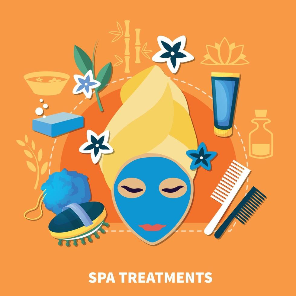 SPA flat illustration vector