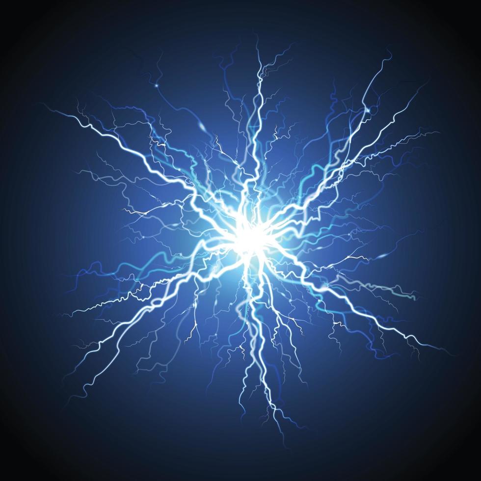 electric lightning starburst realistic vector