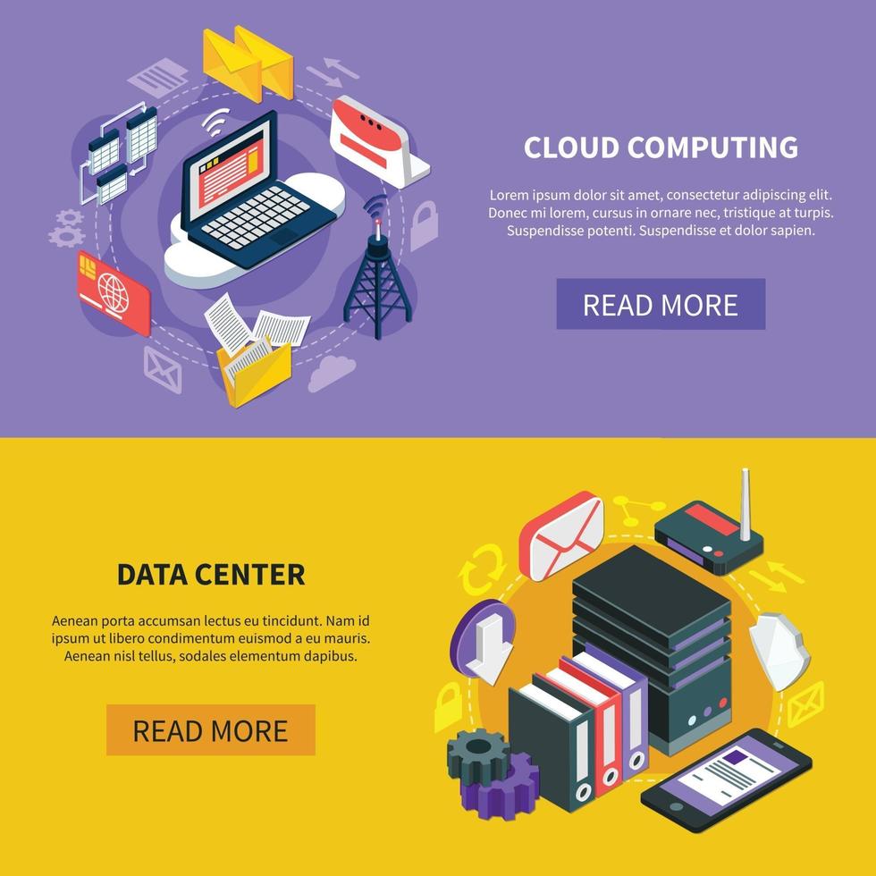 Cloud services isometric vector