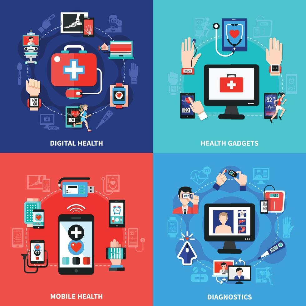 Digital health vector illustration