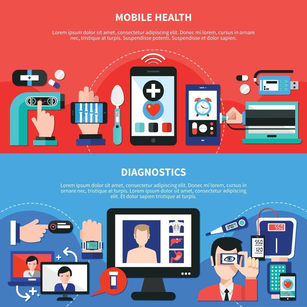 Ilustración de vector de salud digital