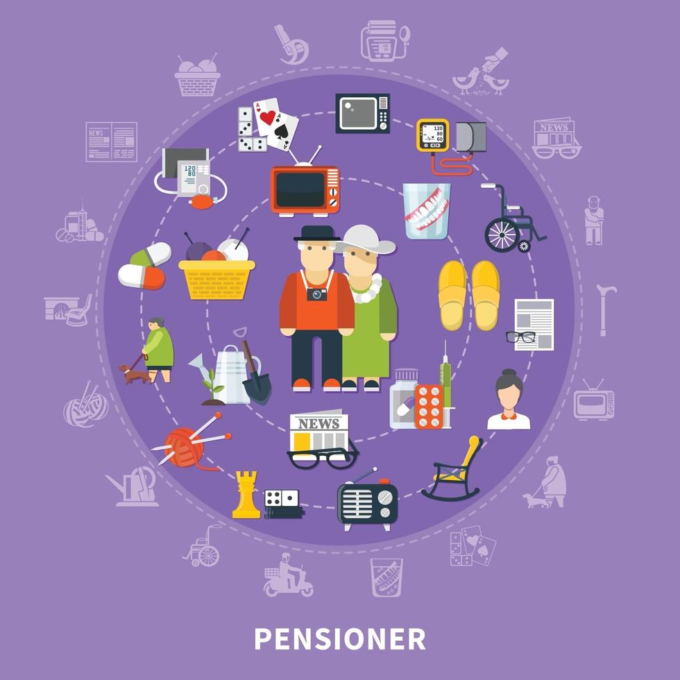 Pensioner vector illustration