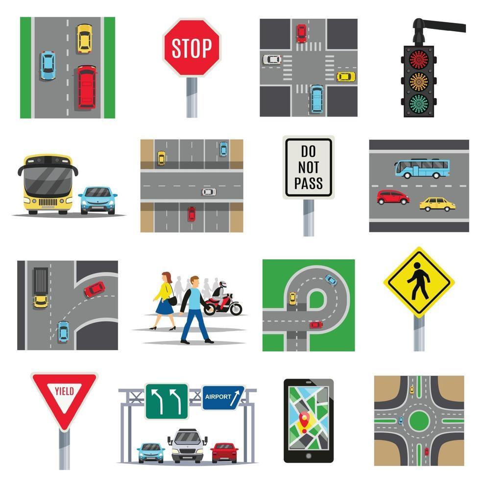 traffic set vector illustration