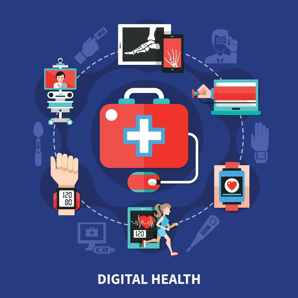 Digital health vector illustration