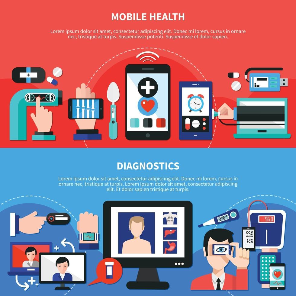 Digital health vector illustration