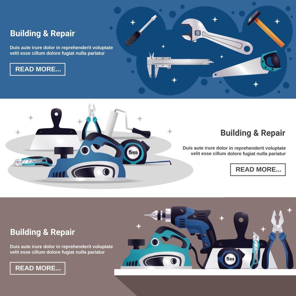 builder instrument horizontal banners vector