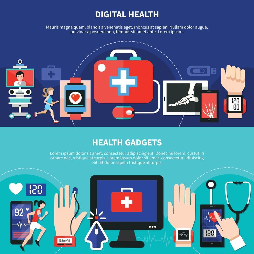 Ilustración de vector de salud digital