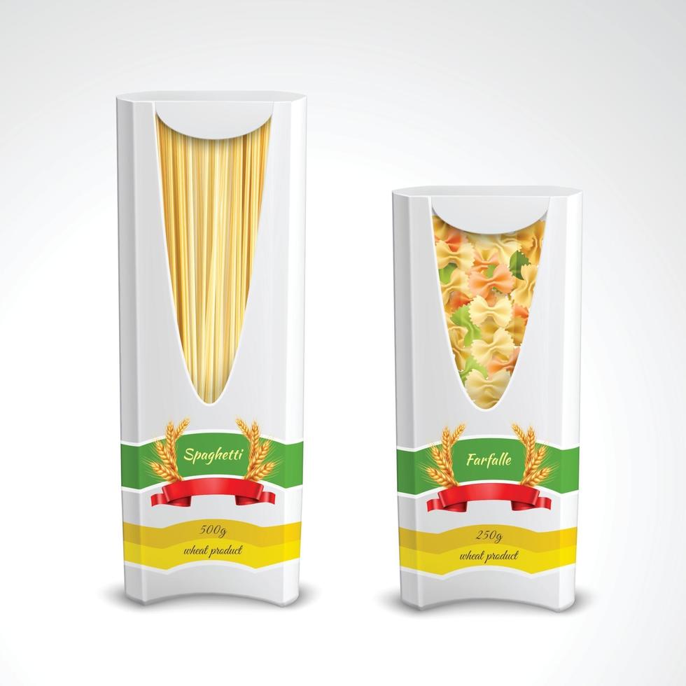 pasta package realistic vector