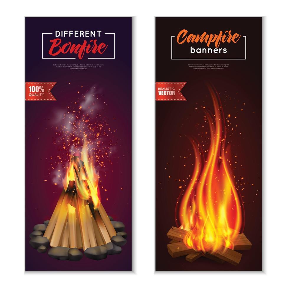 campfire banners vector illustration