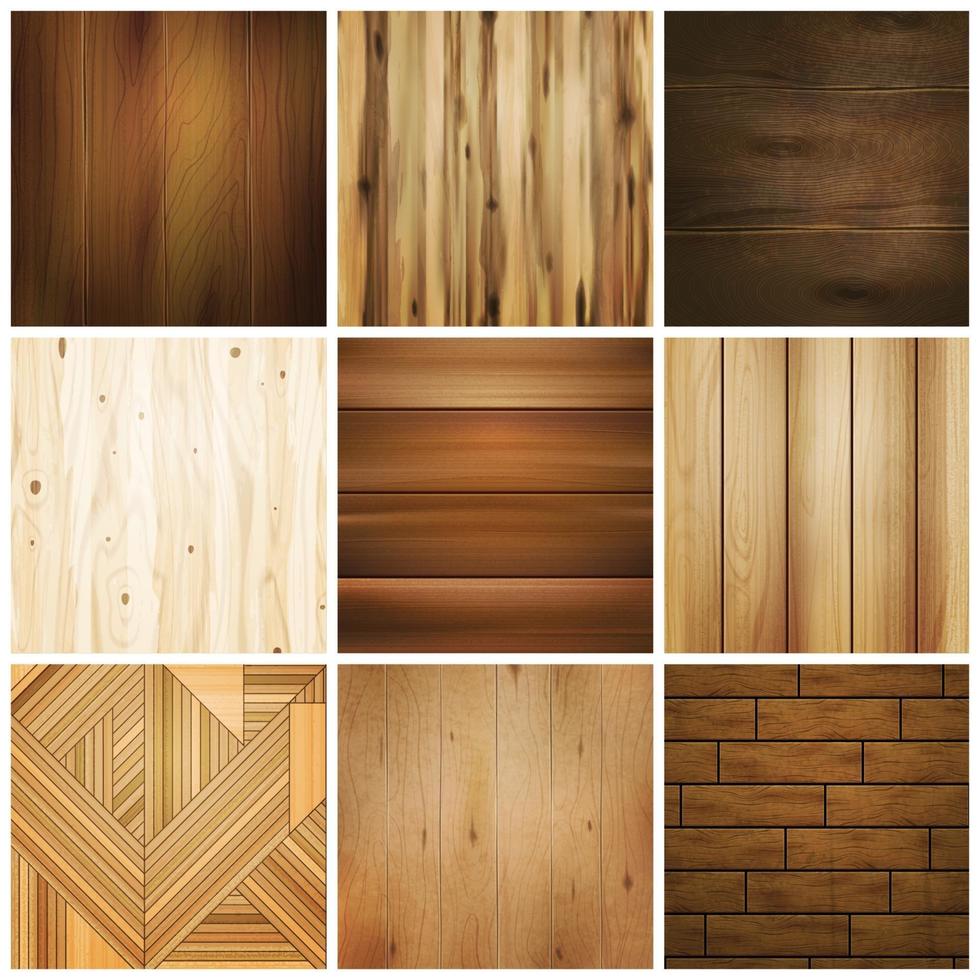 realistic wooden floor texture set vector