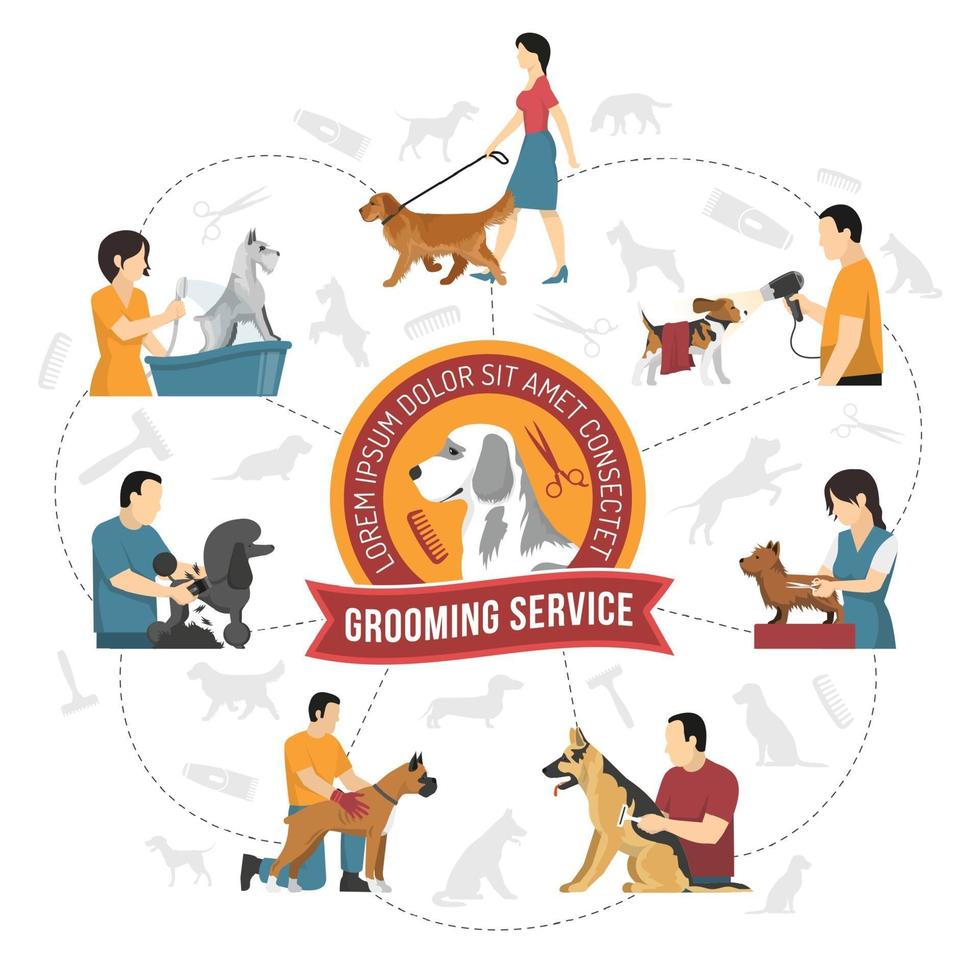 grooming service vector illustration