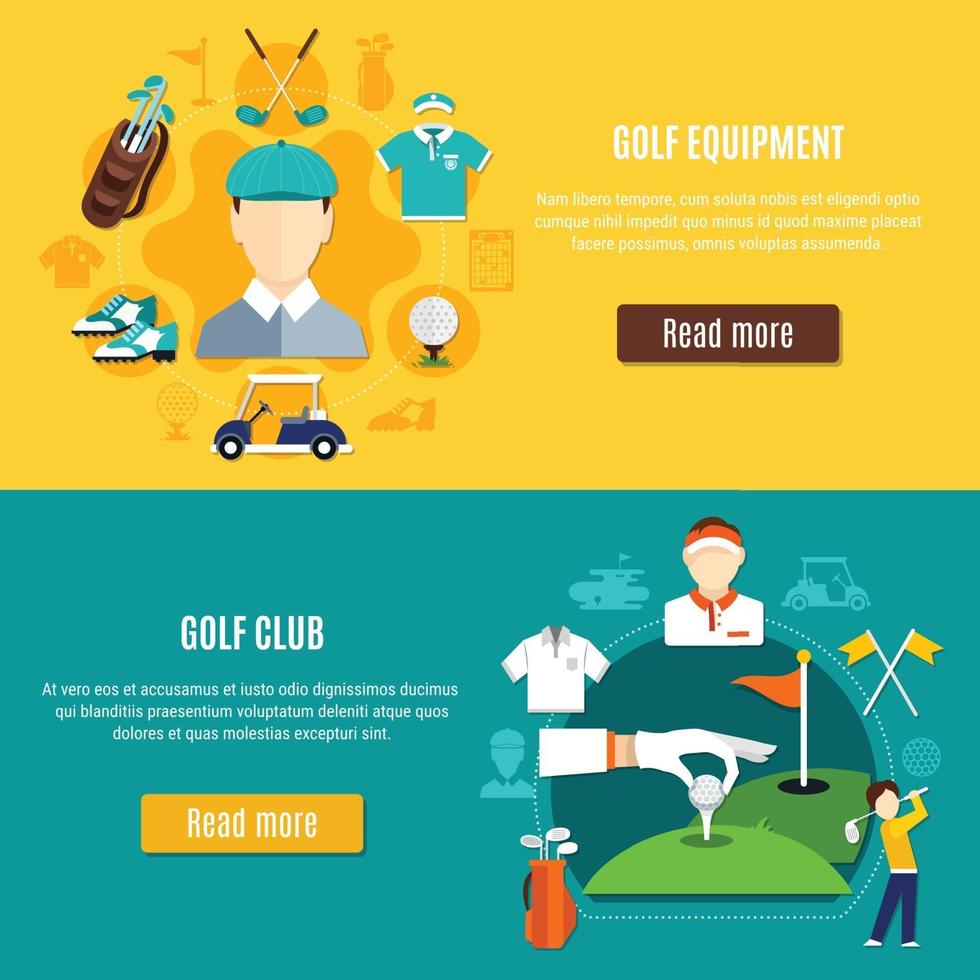 Golf banner set vector