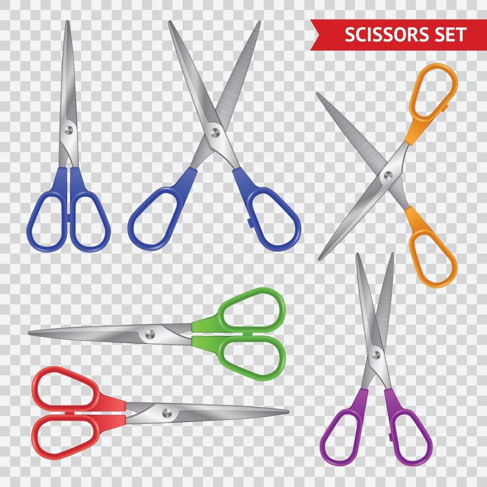 realistic scissors set vector