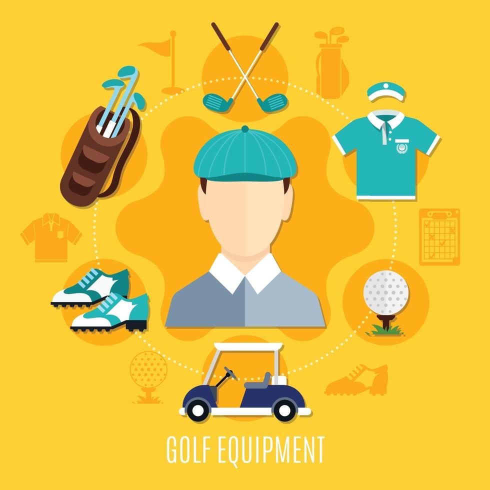 ilustración plana de golf vector