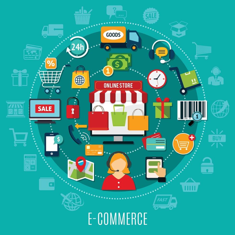 E-commerce flat illustration vector
