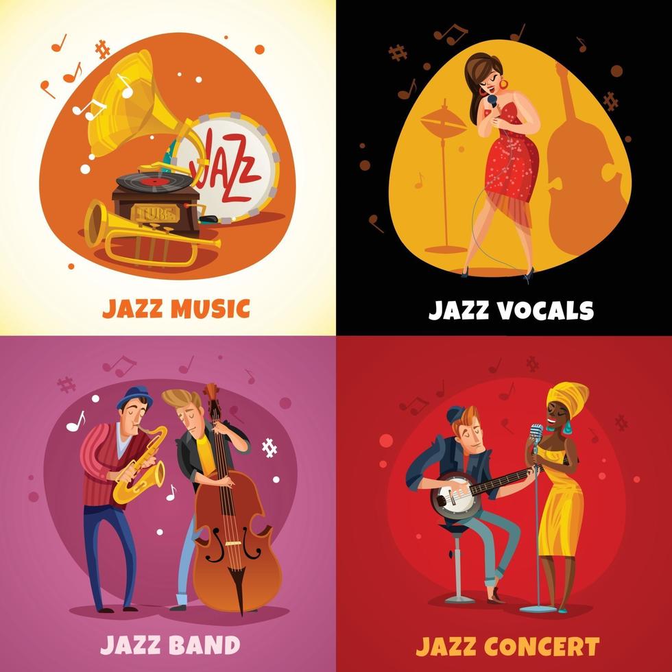 Ilustración de vector de concepto de diseño de música de jazz