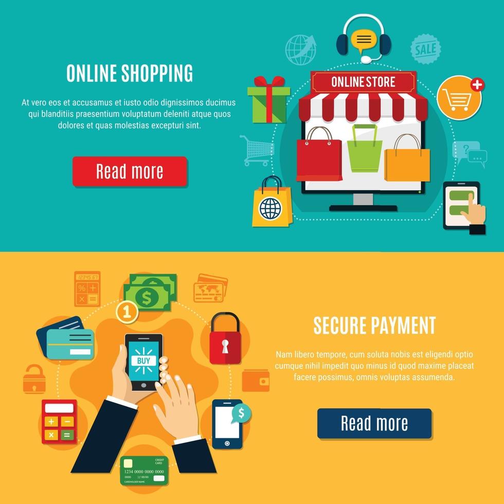 E-commerce banner set vector