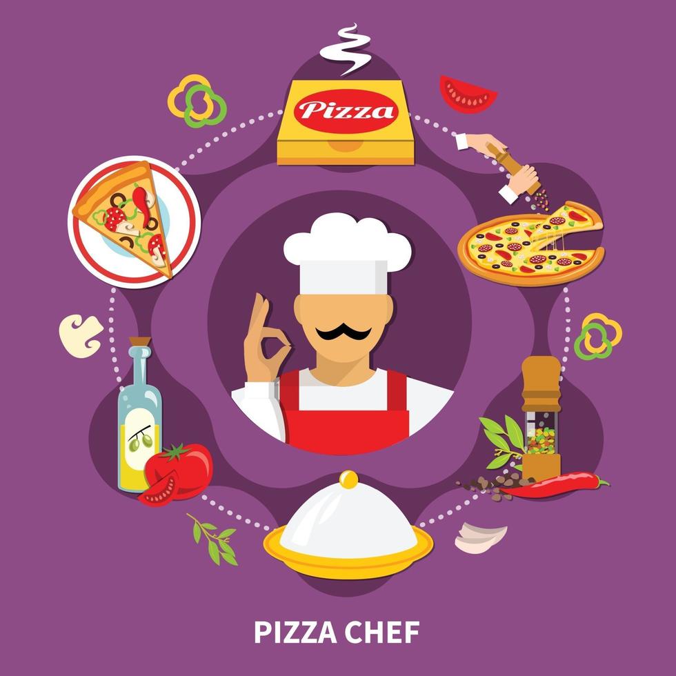 ilustración vectorial de pizza vector