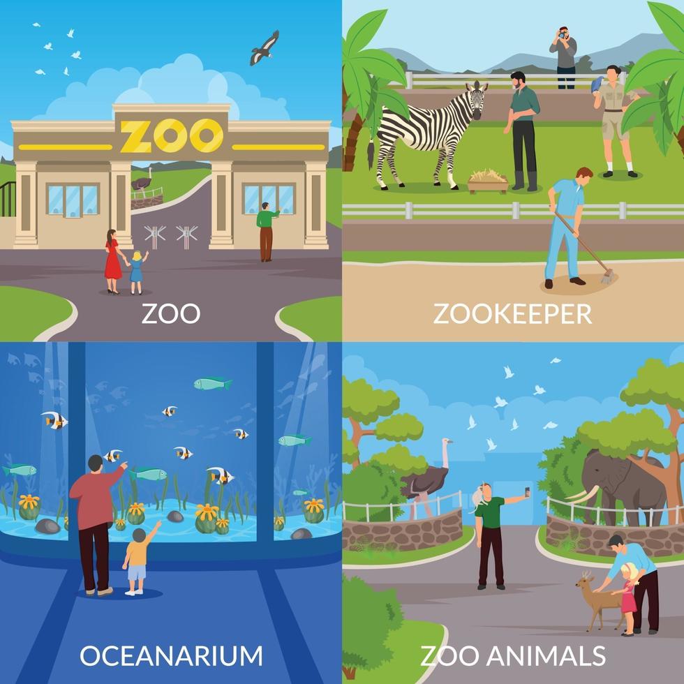 zoo flat 2x2 vector