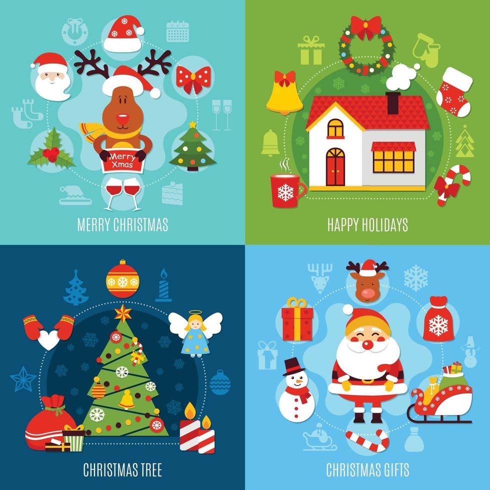 Christmas flat vector illustration