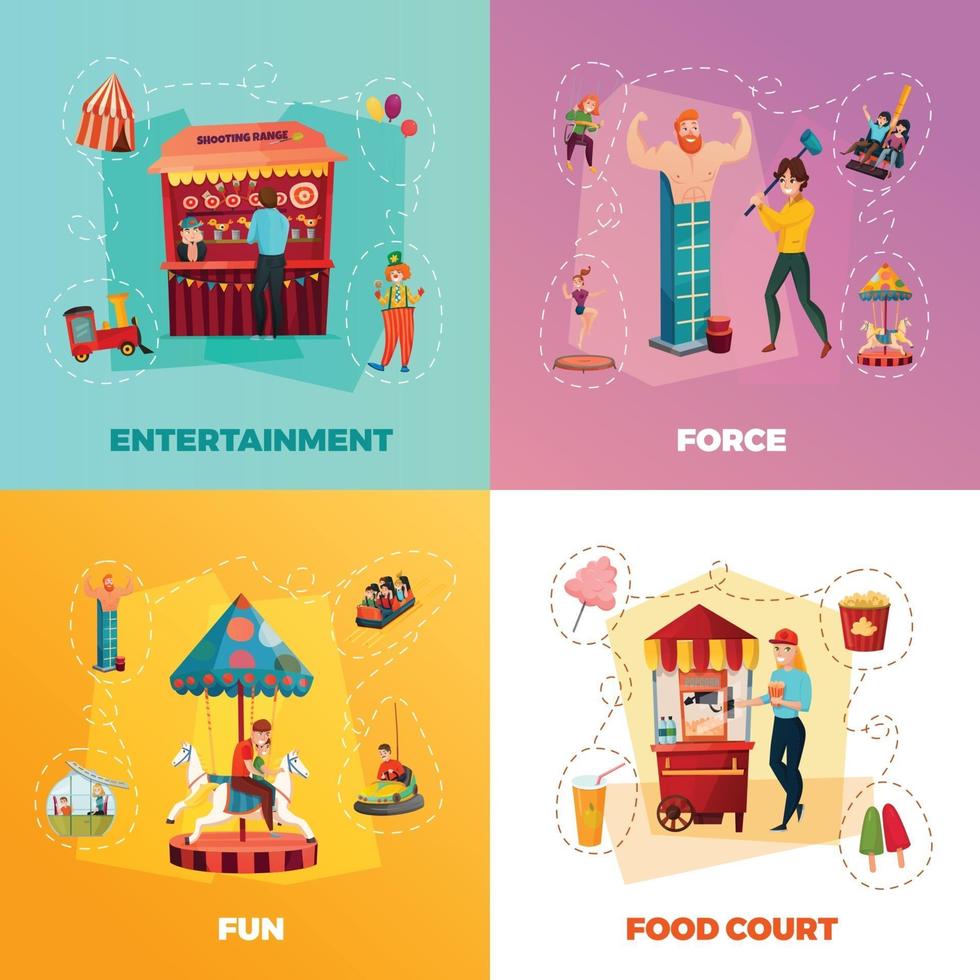 amusement park people concept vector