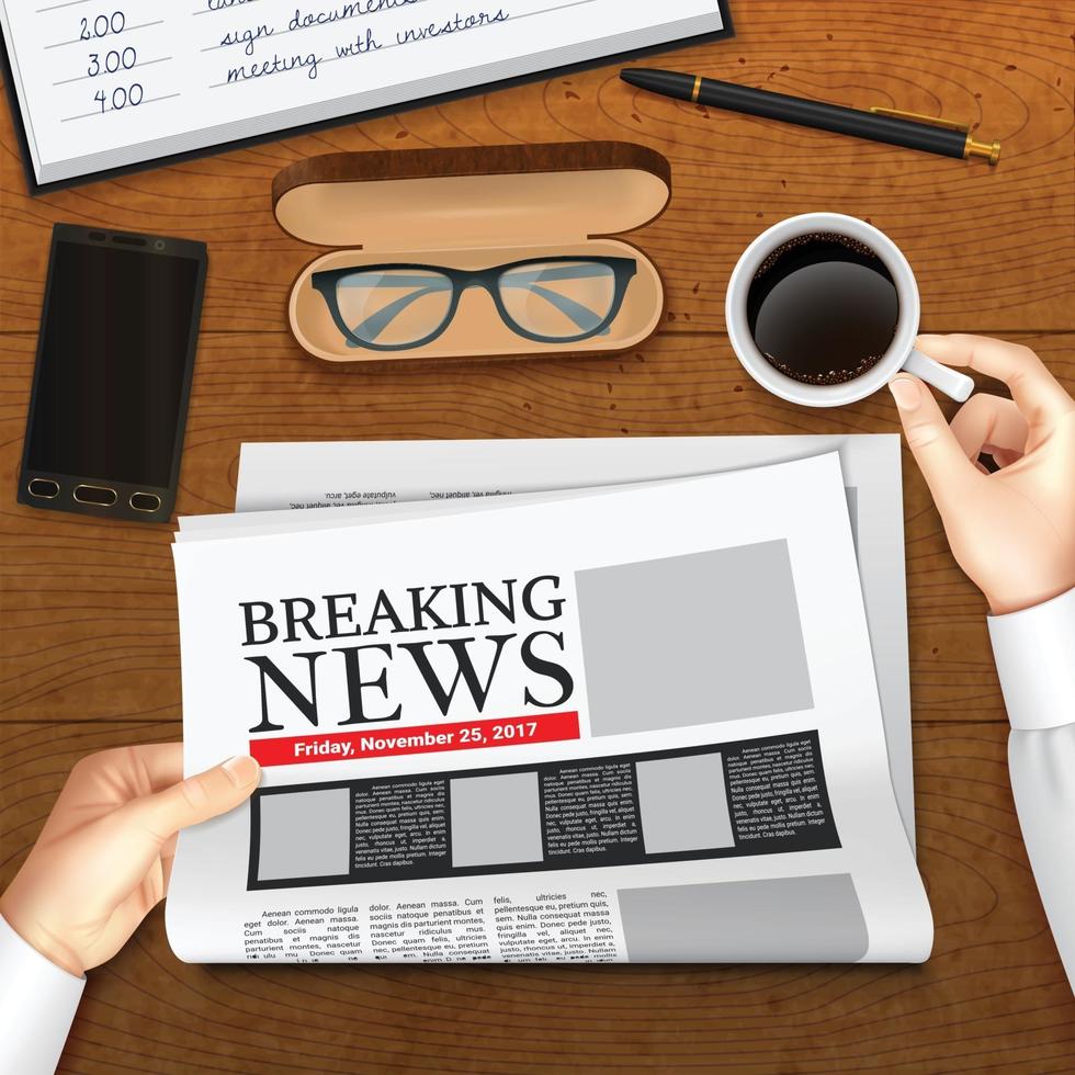 realistic business newspaper vector