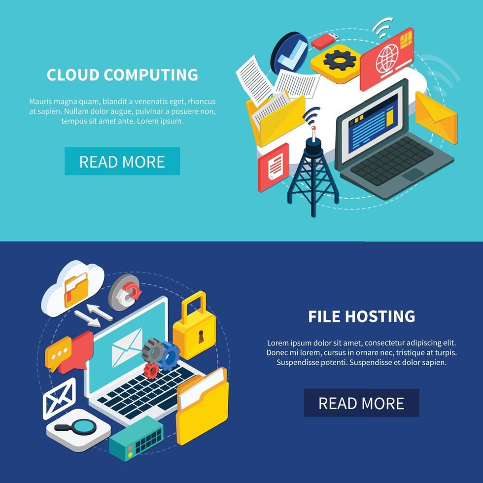 Cloud services isometric vector