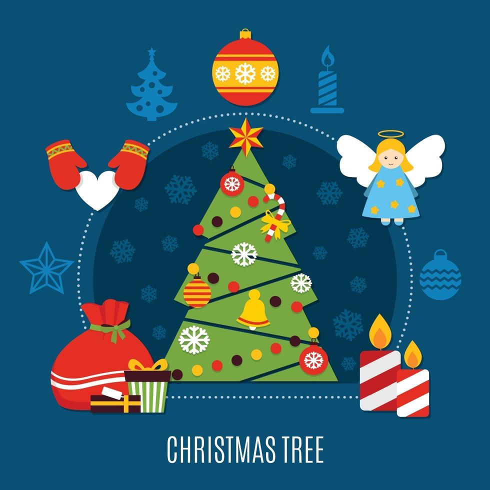Christmas flat vector illustration