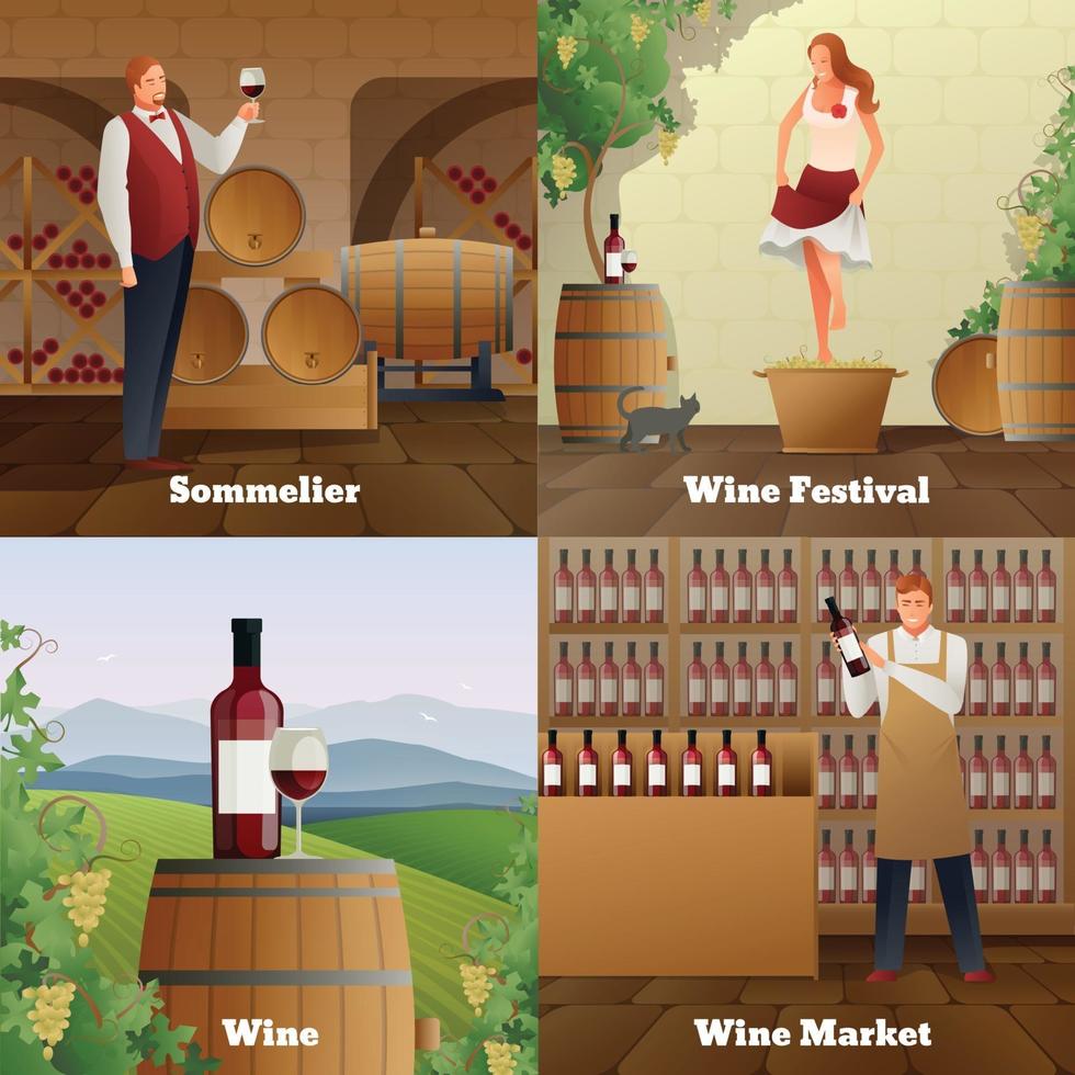 wine production gradient flat 2x2 vector