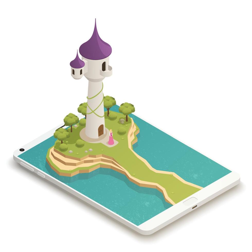 fairy tale isometric composition vector