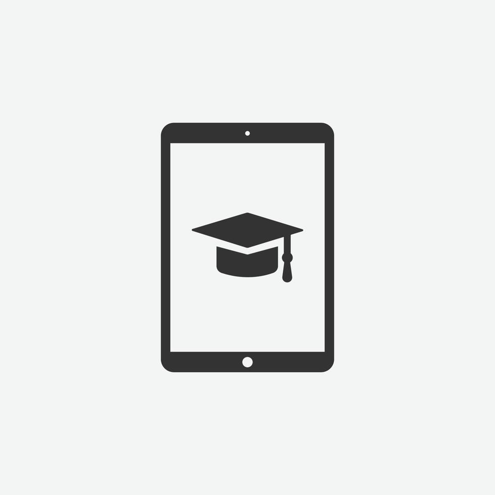 Online education vector isolated icon on grey background