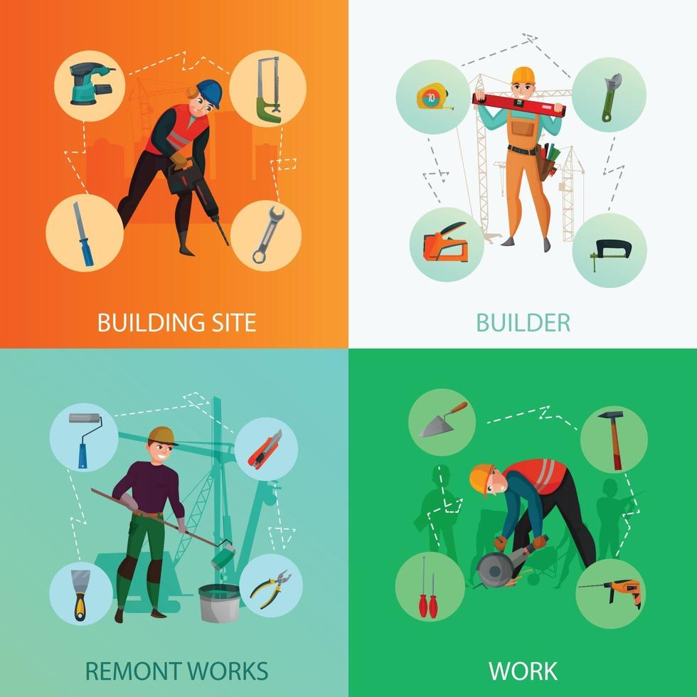 concepto de trabajadores de la construcción vector