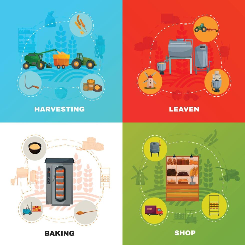 flour production concept vector