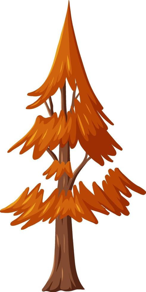 Isolated pine tree in orange color vector