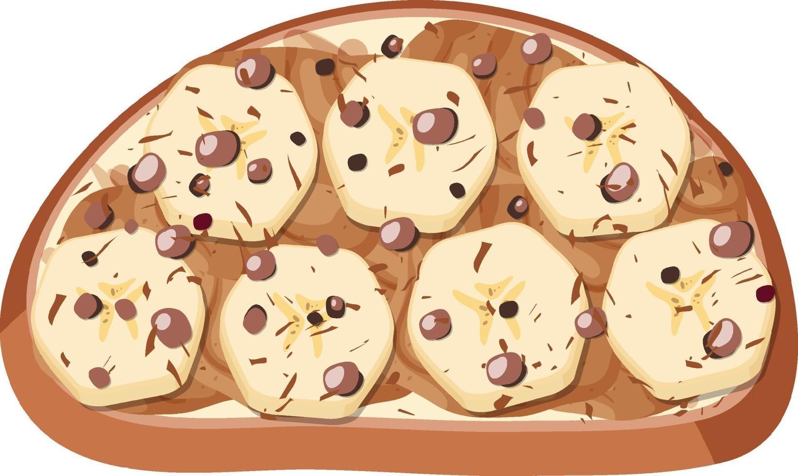 Top view of bread with fruit topping vector