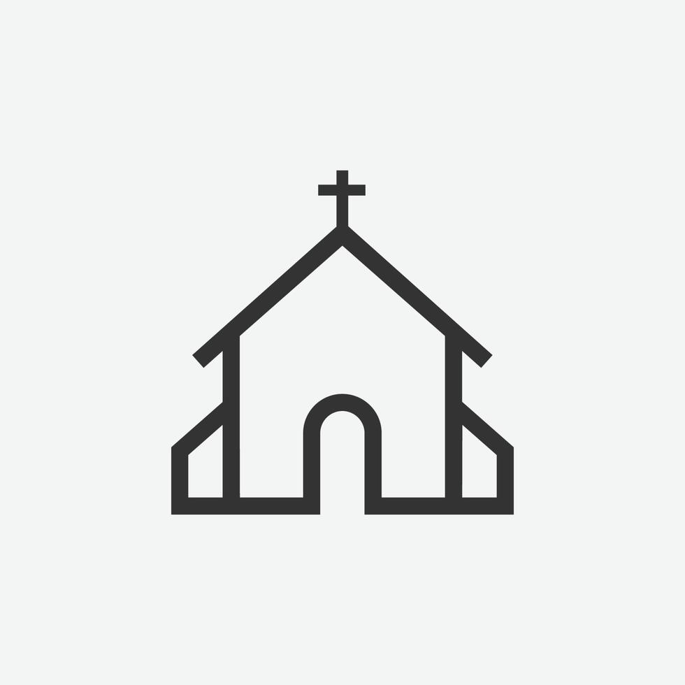 ilustración vectorial del icono de la iglesia vector