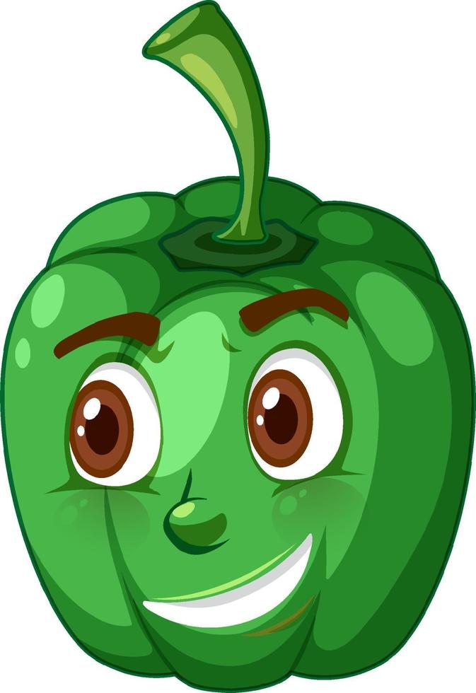 Capsicum cartoon character with facial expression vector