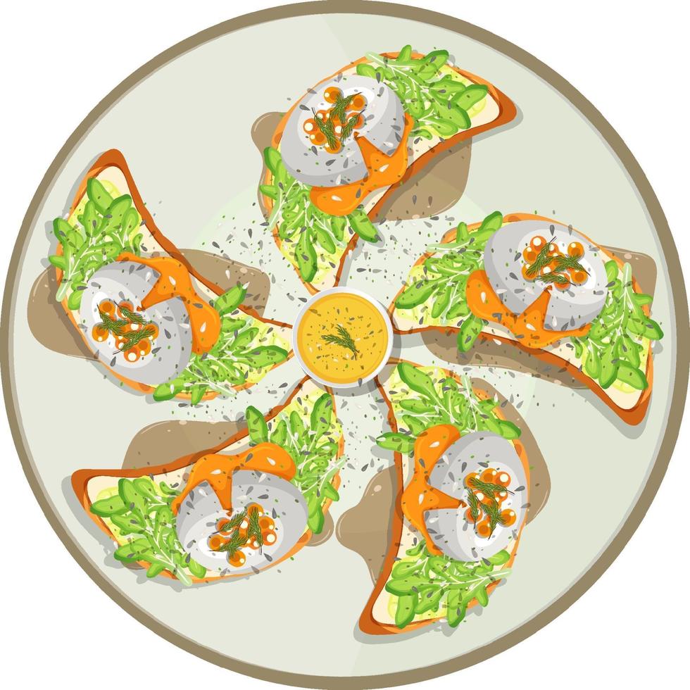 Top view of breakfast dish isolated vector