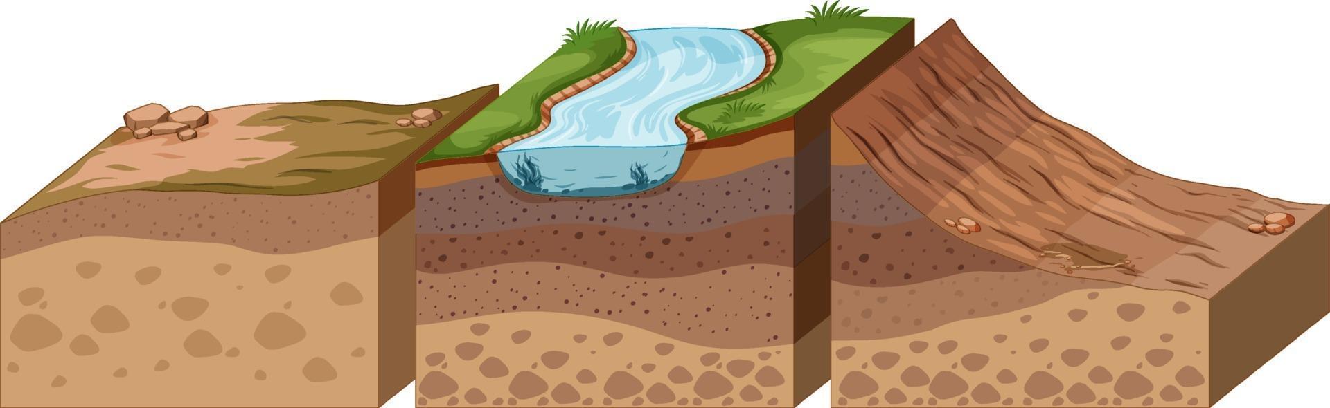 Different layer of rock geology vector