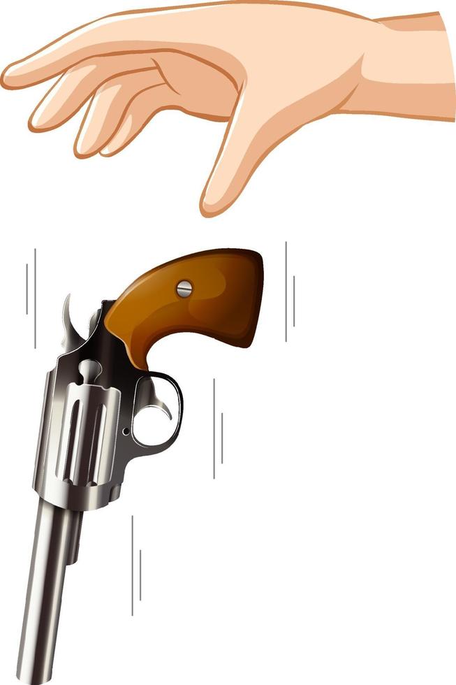 Hand dropping gun for gravity experiment vector