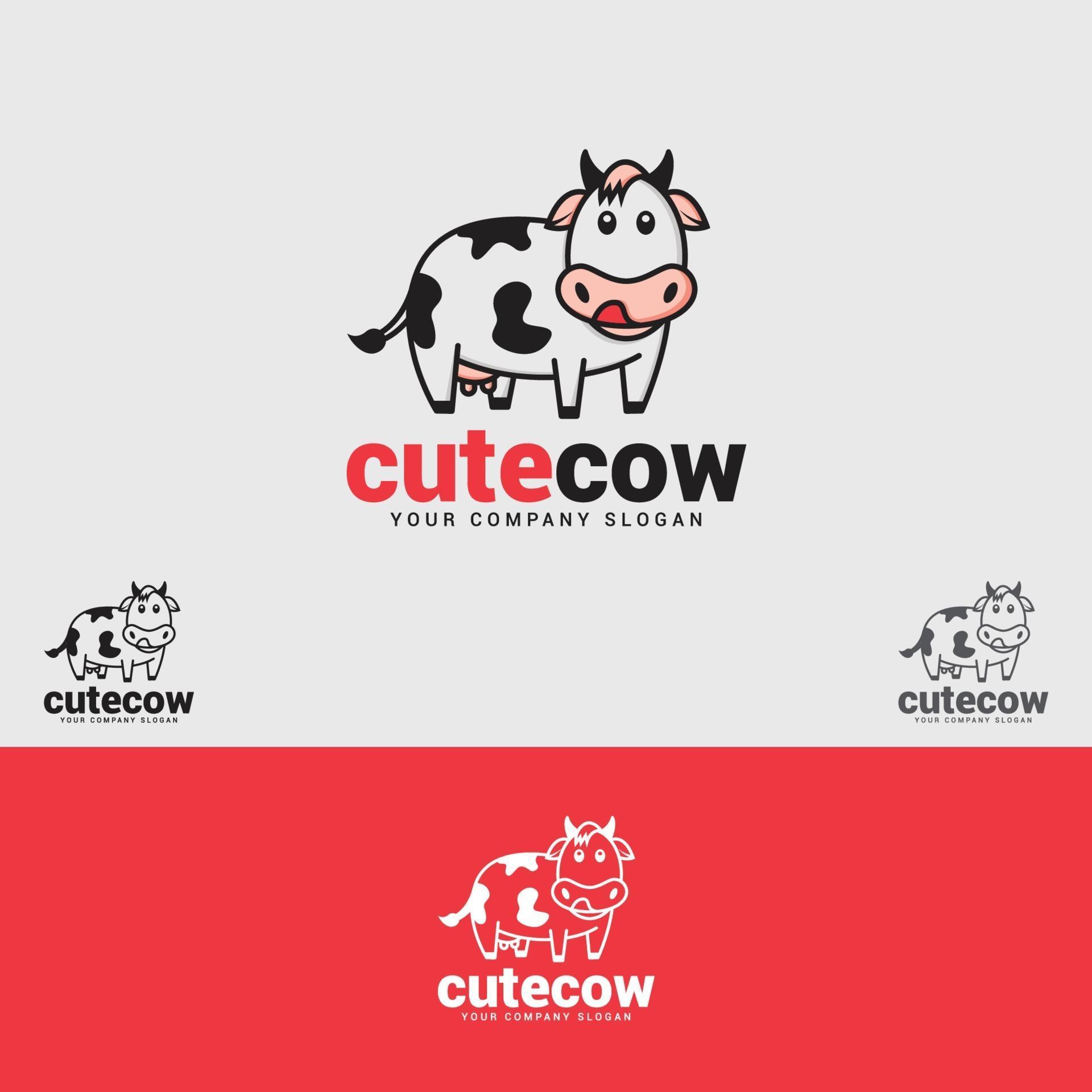CUTE COW LOGO DESIGN TEMPLATE 1993096 Vector Art at Vecteezy
