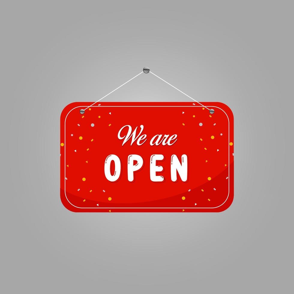 We Are Open Sign With Red Color vector