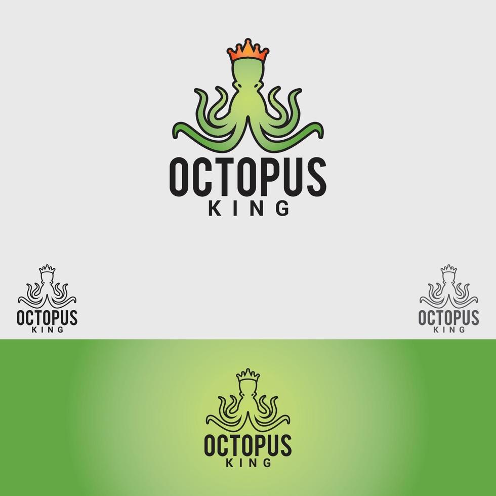 plantilla de diseño de logotipo de pulpo rey vector