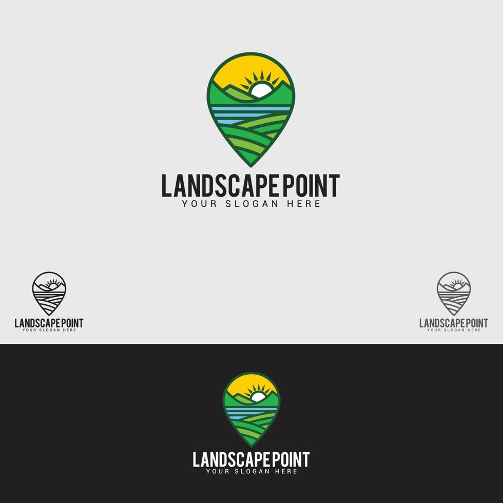 LANDSCAPE POINT LOGO DESIGN TEMPLATE vector