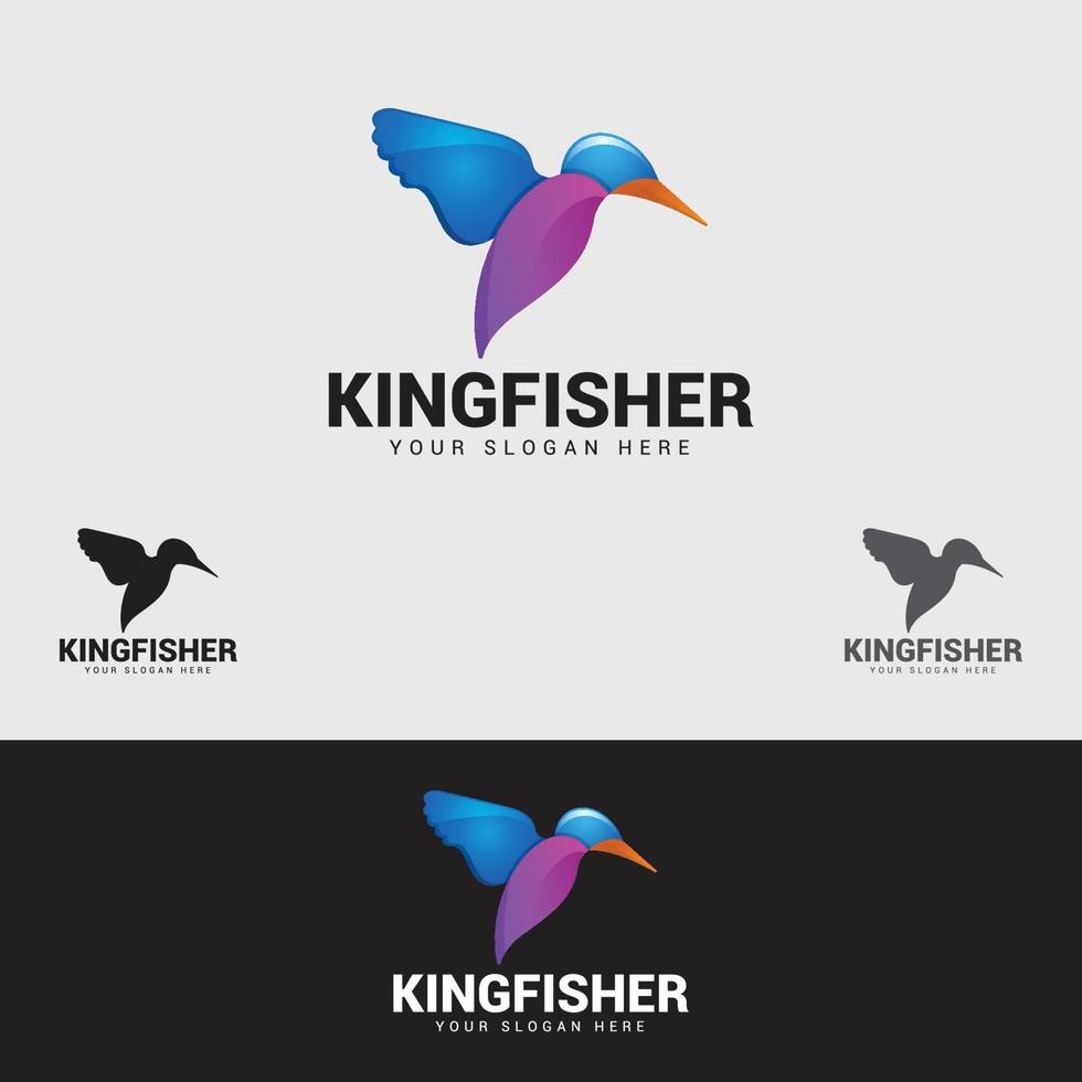 plantilla de diseño de logotipo de pájaro martín pescador vector