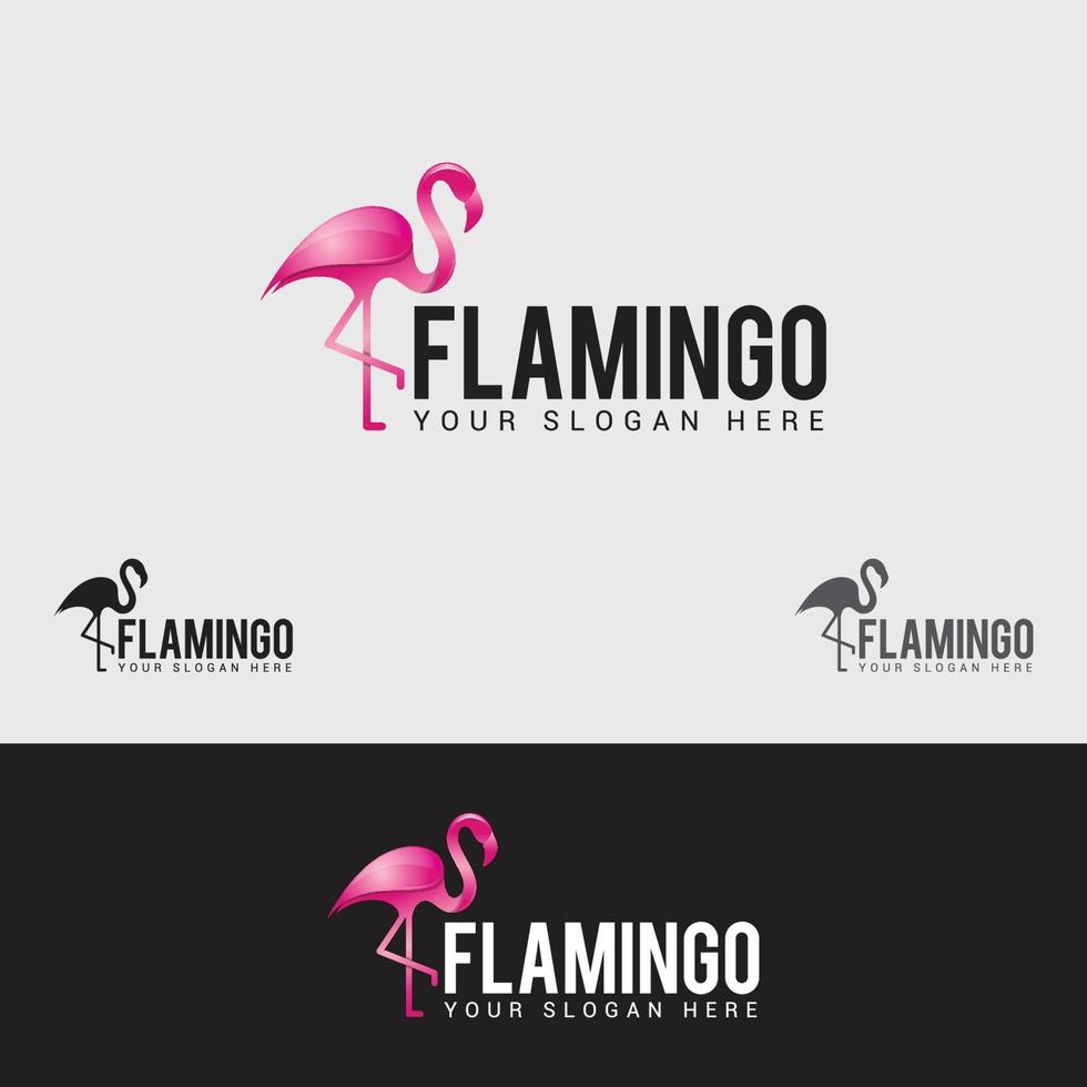 FLAMINGO BIRD LOGO DESIGN TEMPLATE vector